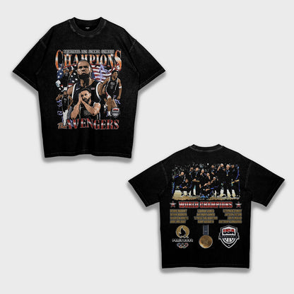 USA American Dream Team 2024 Paris Olympics - Loose Heavy T-Shirt