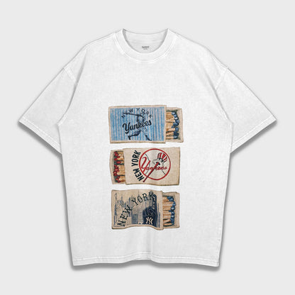 New York Yankees Matches Design - Loose Heavy T-Shirt