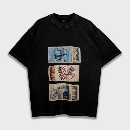 New York Yankees Matches Design - Loose Fit Heavyweight T-Shirt