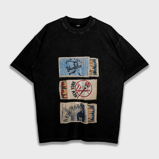 New York Yankees Matches Design - Loose Fit Heavyweight T-Shirt