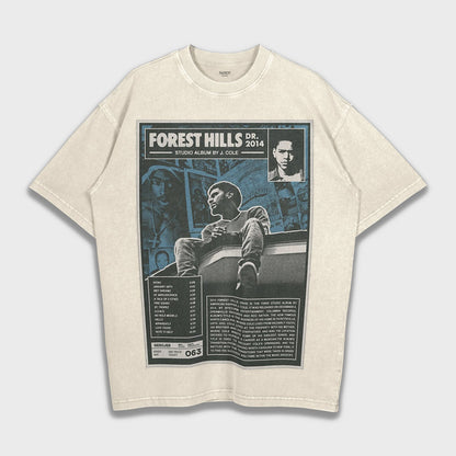 J Cole 2014 Forest Hills Drive - Loose Fit Heavyweight T-Shirt