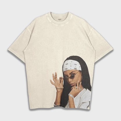 Aaliyah - Loose Fit Heavyweight T-Shirt