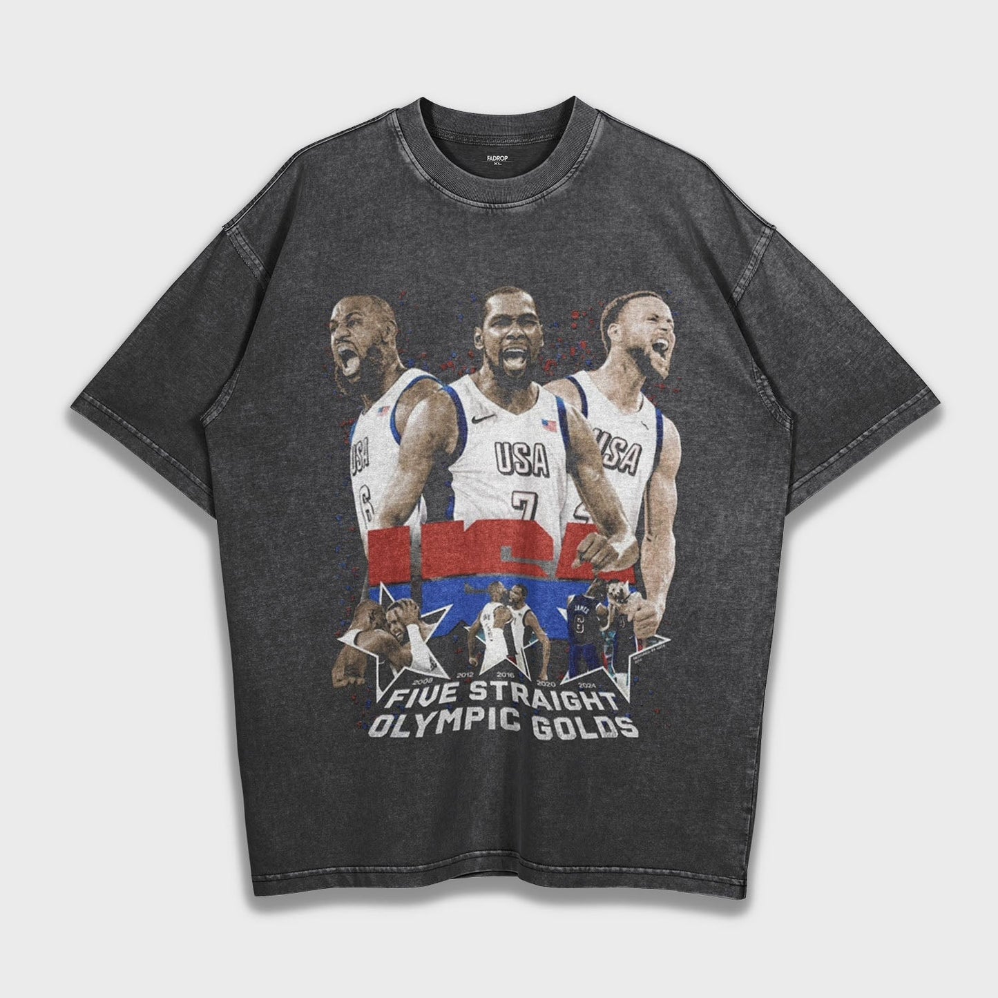 USA American Dream Team 2024 Paris Olympics - Loose Fit Heavyweight T-Shirt