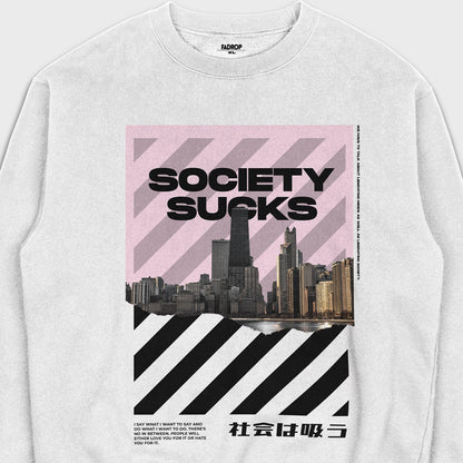 Society sucks - Loose Fit Heavyweight Sweatshirt