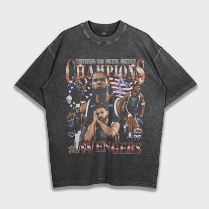 USA American Dream Team 2024 Paris Olympics - Loose Fit Heavyweight T-Shirt