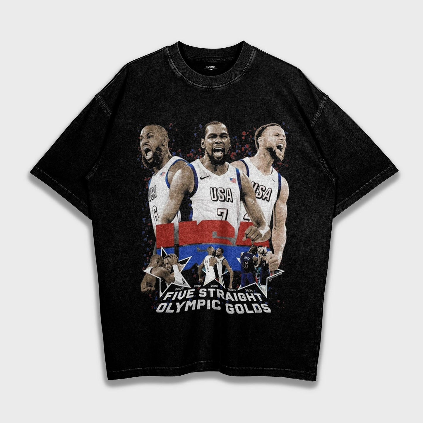 USA American Dream Team 2024 Paris Olympics - Loose Fit Heavyweight T-Shirt