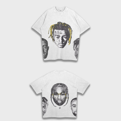 Juice Wrld, Pop Smoke, XXX Tentacion & Mac Miller - Loose Fit Heavyweight T-Shirt