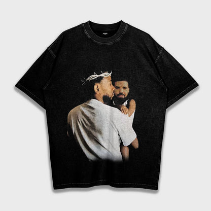 Parody Kendrick Lamar & Drake - Loose Fit Heavyweight T-Shirt