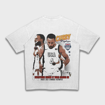 2024 Paris Olympics Stephen Curry - Loose Fit Heavyweight T-Shirt