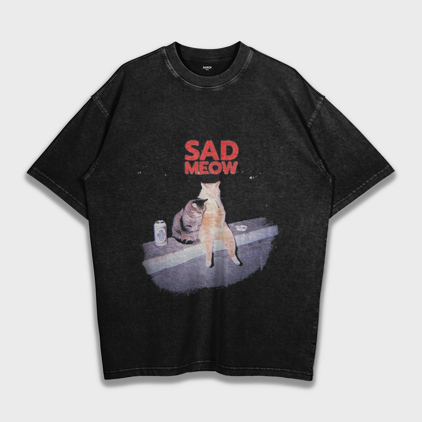 Sad Meow - Loose Fit Heavyweight T-Shirt