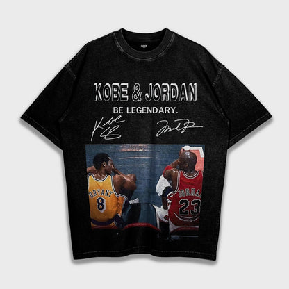 Kobe Bryant & Michael Jordan - Loose Fit Heavyweight T-Shirt