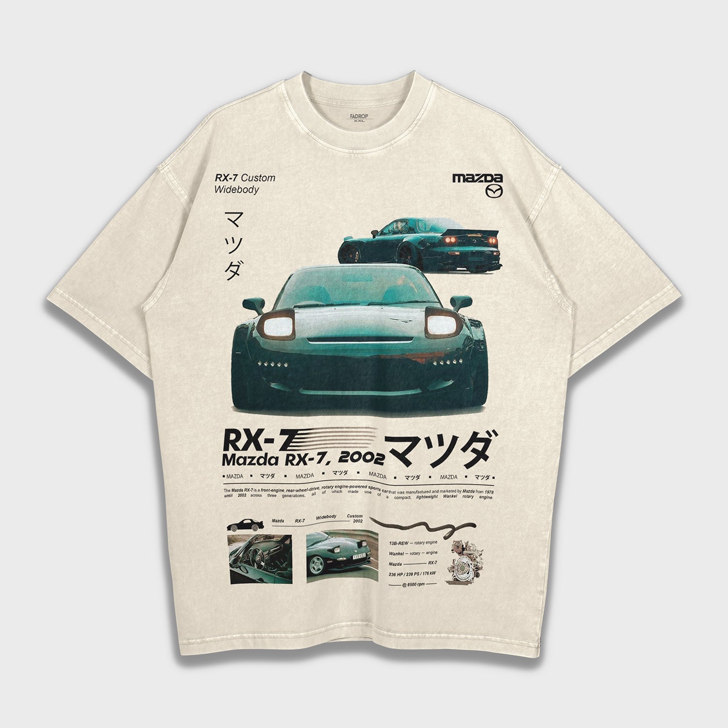 Mazda RX7 - Loose Fit Heavyweight T-Shirt