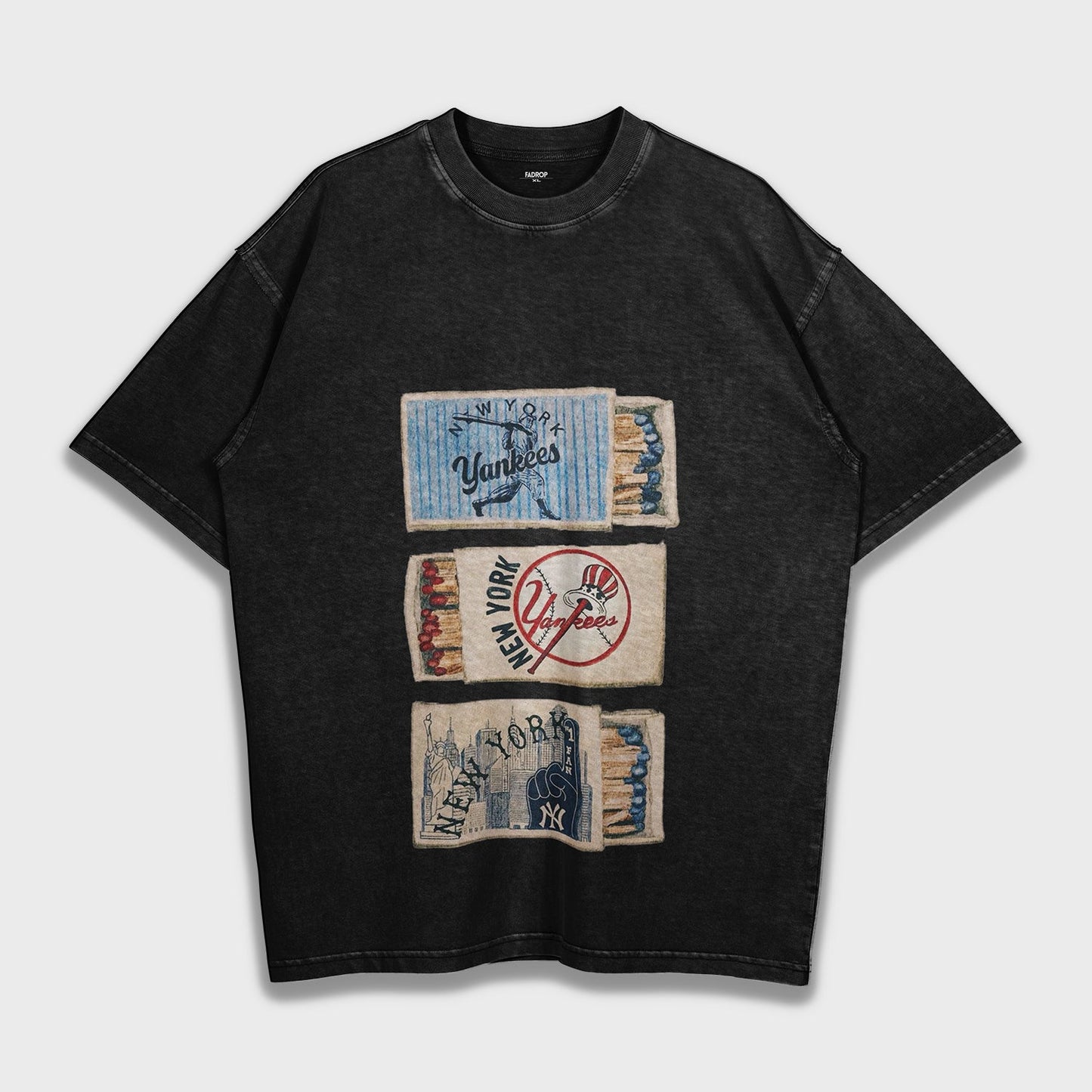 New York Yankees Matches Design - Loose Fit Heavyweight T-Shirt